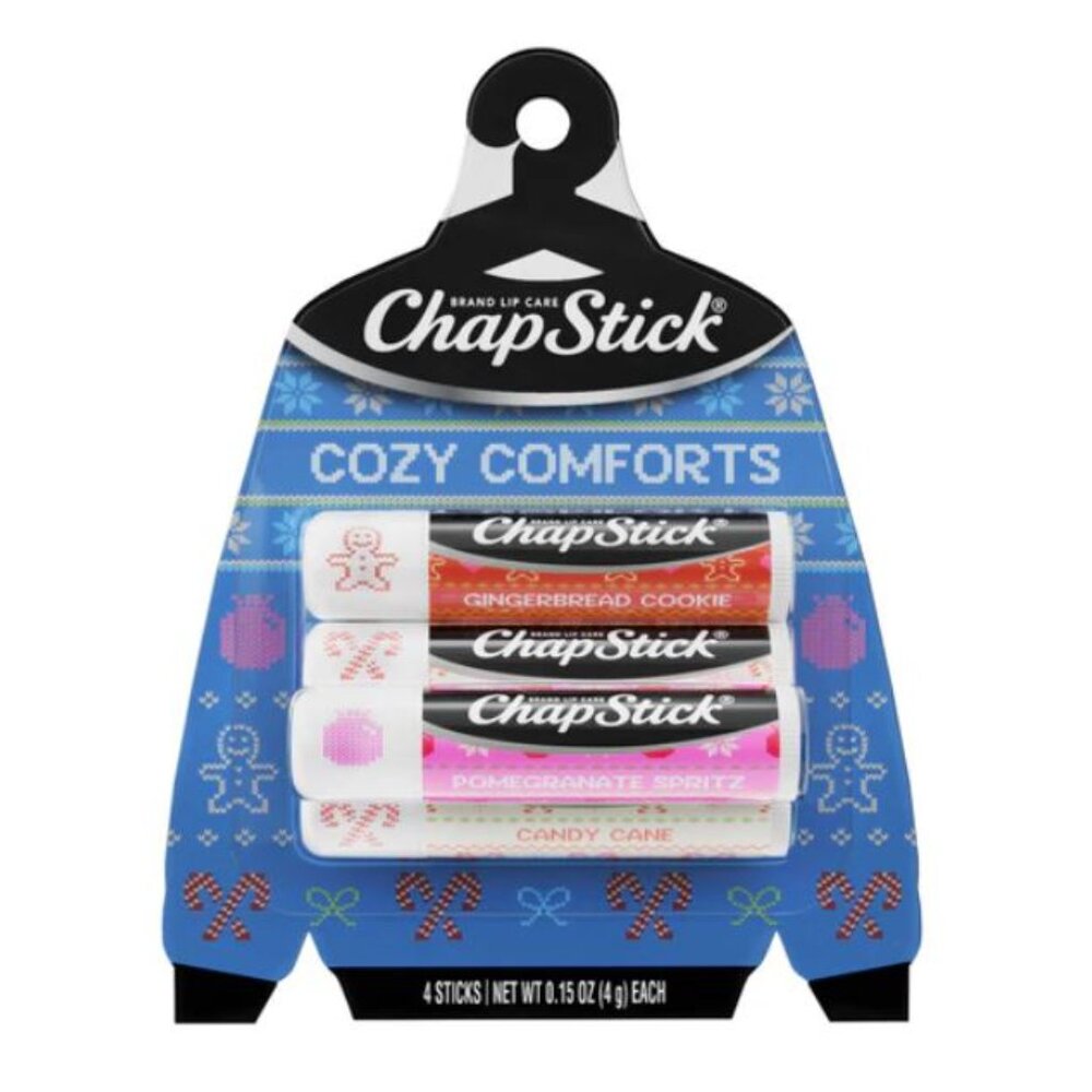 ChapStick Cozy Comforts Lip Balm Holiday Gift Set, 4 Pack Variety